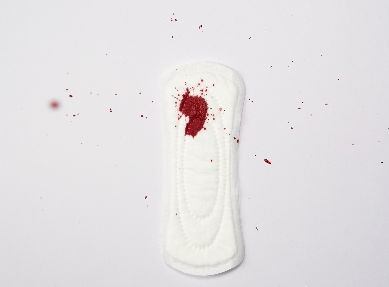 Menstruation - bloody sanitary pad